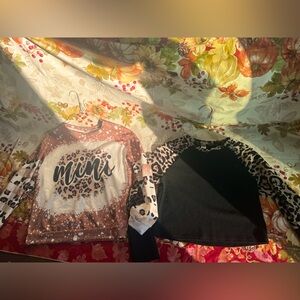 GIRLS 11-12Y fall leopard long sleeve shirt bundle